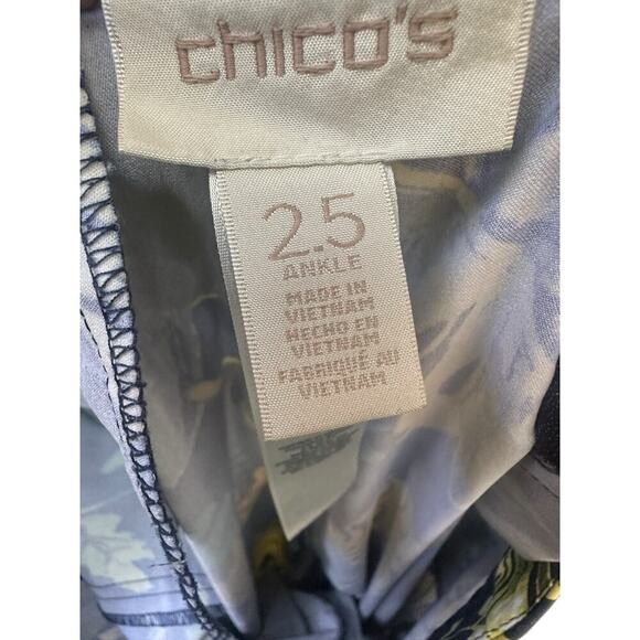 Chino Ankle Hawaiian Toucan Pants Womens Blue Cotton Blend Cuff Ladies. SZ-2.5 - Picture 5 of 7